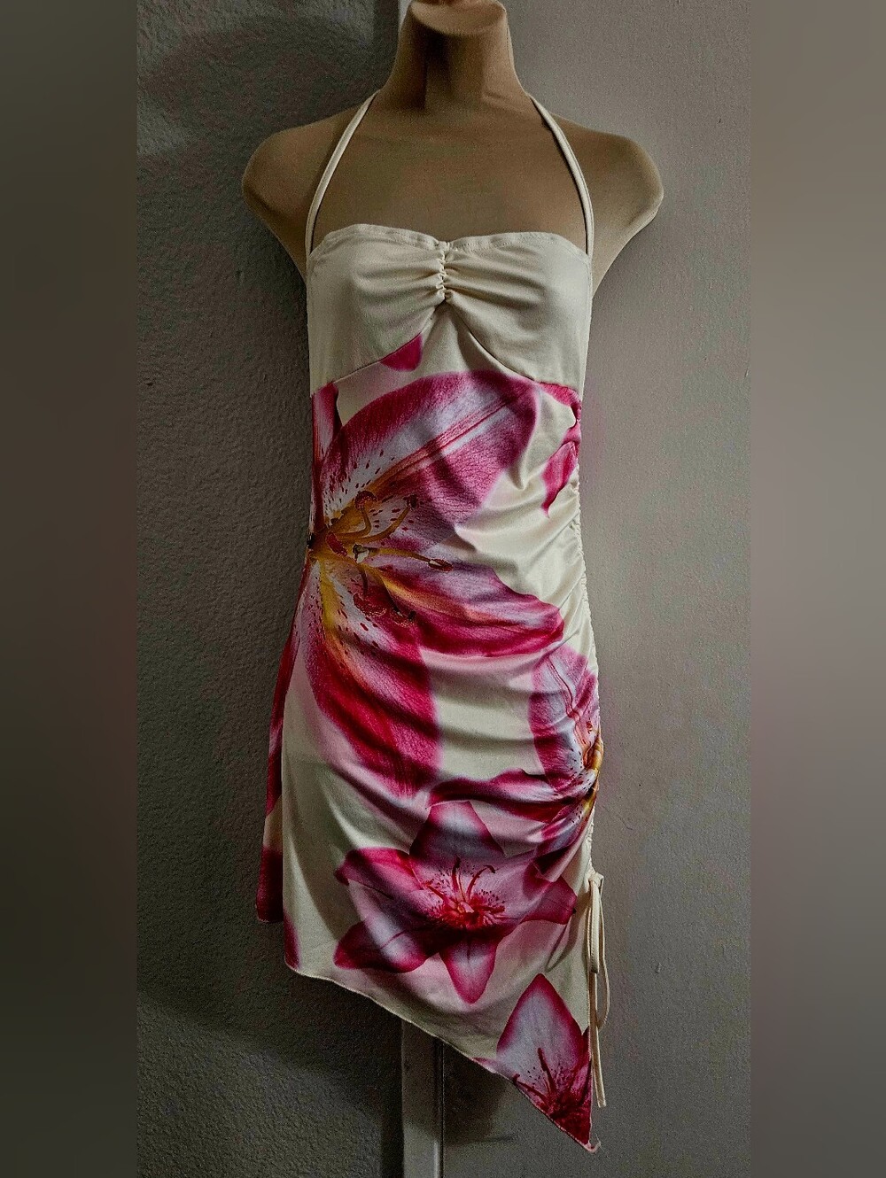 Asymmetrical, Multicolor Floral Bodycom Dress